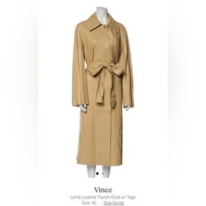 Vince Lamb Leather Trench Coat